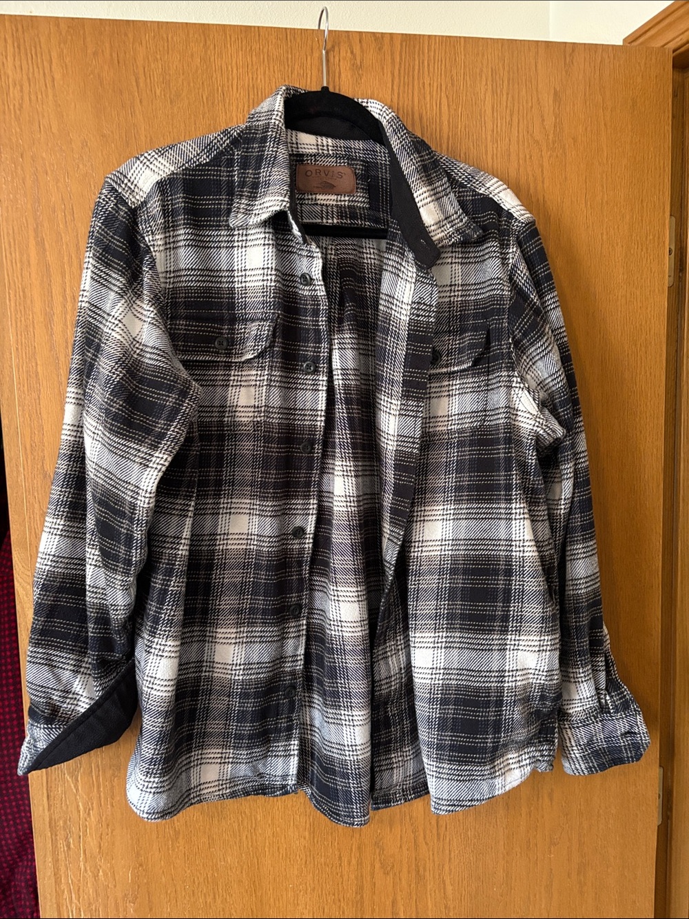 Orvis Black and White Plaid Button-Down Shirt